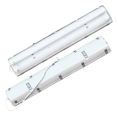 Luminária Sobrepor Com 2 Tubo Led T8 16w 4000k Biv 120cm Estrutura Branco 127/220v