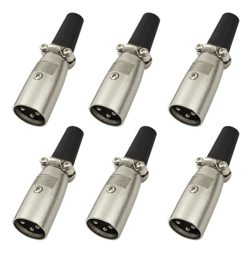 Plug Canon Macho Xlr Metal Microfone Kit Com 06