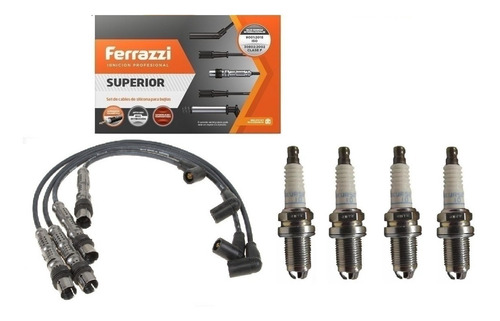 Kit Cables + Bujias 3 Electrodos Vw Gol Power / Country 1.4