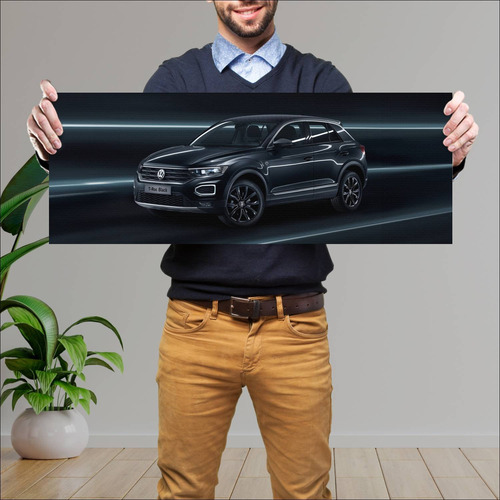 Cuadro 30x80cm Auto 2017 Volkswagen T Roc Black 511