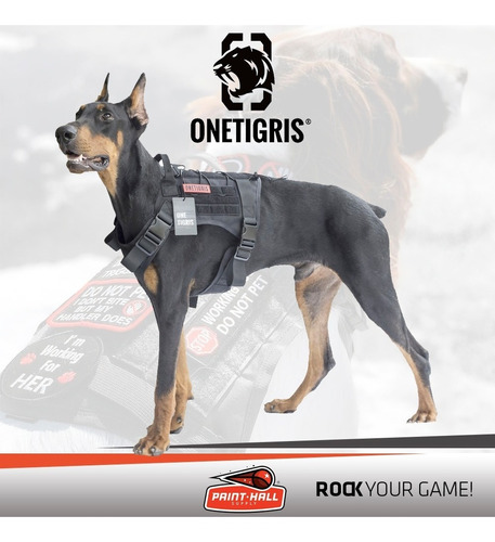 Arnés Estilo K9 Patrol Onetigris Talla Large 40 - 60 Kg - Bk