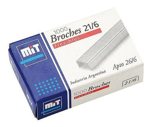 Broche Mit Para Abrochadora N°21/6 Caja X1000 Pack X10 Cajas