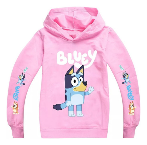Nuevo Bluey Familia Y Amigos Sudadera Con Capucha Niño Azul