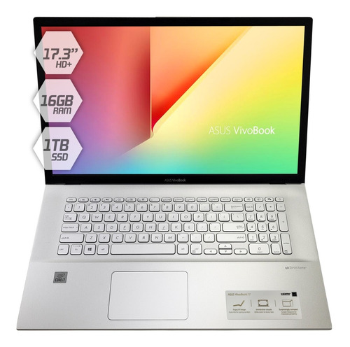 Imagen 1 de 10 de Notebook Asus Vivobook I7 10ma 16gb Ssd 1tb 17,3puLG 2,2kg