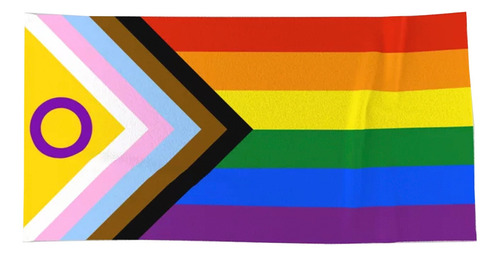 Toalla Pride Flags Orgullo Lgtbiq+ Microfibra Secado Rápido Color Intersex Pride Intersex