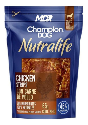 Champion Dog Snack Nutralife Chicken Strips 65gr | Mdr