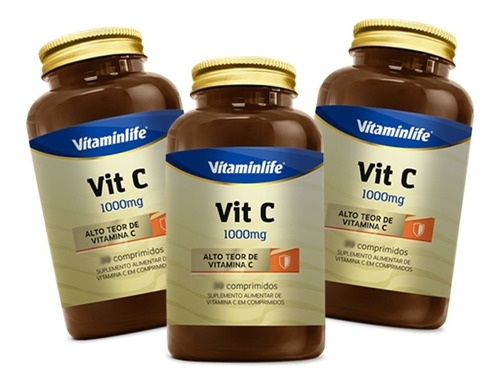 Kit 3x Vitamina C 60 Cápsulas - Vitaminlife