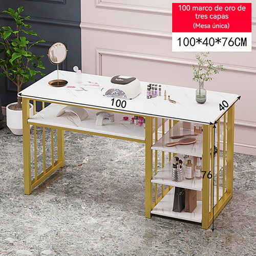 Mesa De Manicura Mesa Manicurista Sencilla Estante 3 Pisos Blanco