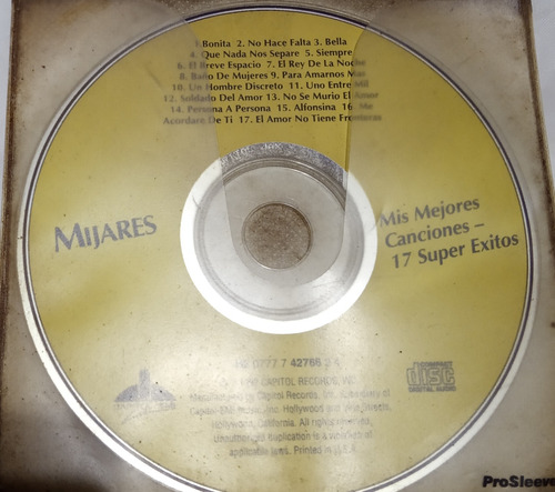 Cd Mijares Mis Mejores Canciones- Usado Sin Caja