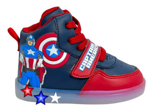 Bota  Para Niño De Capitán América Con Luz Marvel 14-19
