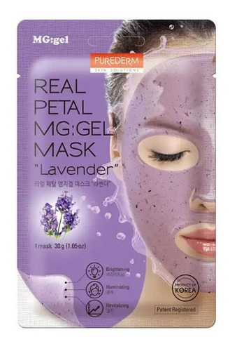 Mascarilla Purederm Mg:gel Real Petal Lavanda 1 Unidad