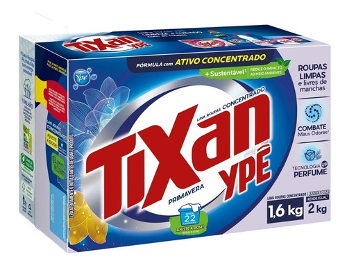 Kit 9x Sabão Em Pó Concentrado Primavera Tixan Ypê 1,6kg