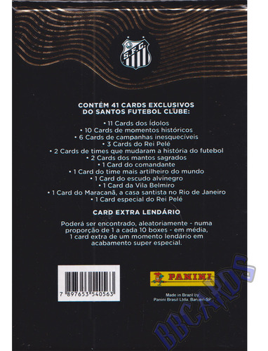 Kit Tributo Rei Pelé Santos Coleção Com 40 Cards + Lendário