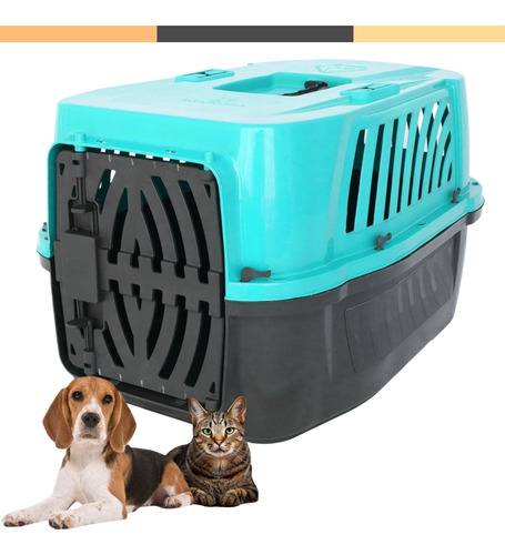 Caixa De Transporte N4 Pet Gato Caes 15kg Cor Azul