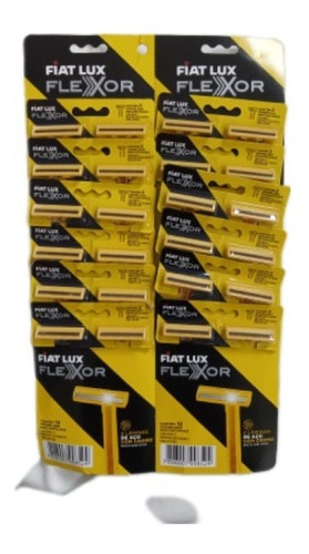 Aparelho De Barbear Amarelo Fiat Lux Flexor Com 24 Unidades