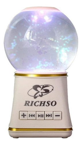 Bocina Bluetooth Led Bola Magica Color Blanco