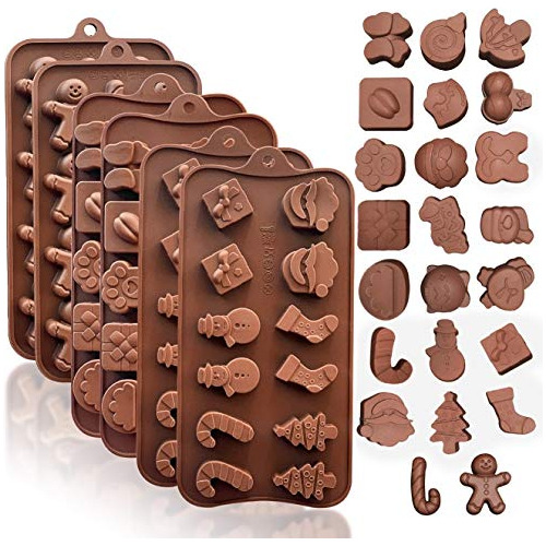 Moldes De Silicona Chocolate Diseños Navideños Antiad...