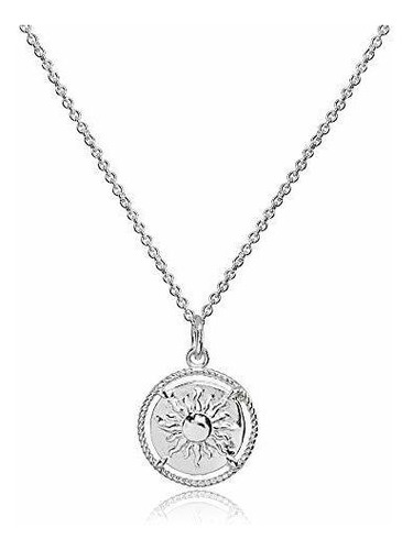Collar - Sterling Silver Polished Sun Celestial Medallion Co