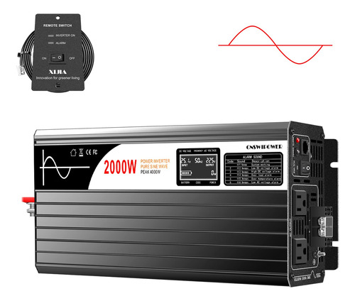 Xijia Inversor De Onda Sinusoidal Pura De 2000 W Cc 48 V (po