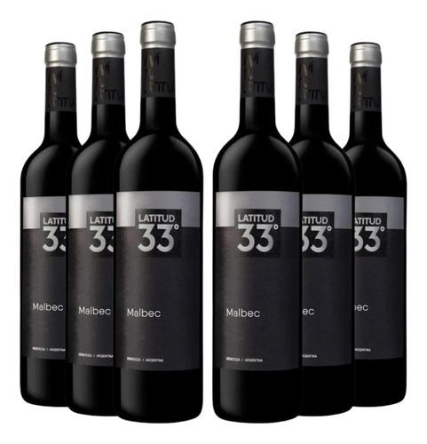 Latitud 33 Malbec kit 6 vinhos de 750ml