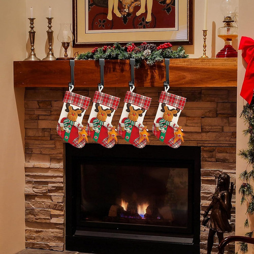 Yc 6pcs Soporte Para Calcetines Navideños Gancho Para