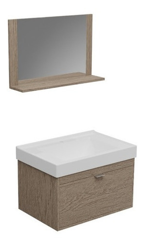 Kit Mueble Con Puerta Para Baño + Espejo +  Bacha - Xangai