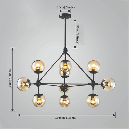 Imagen 4 de 10 de Lámpara De Techo Colgante Vintage Candelabro Modelo Industry