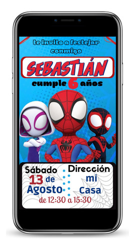 Invitacion Digital  Spidey Y Sus Amigos Cumpleaños