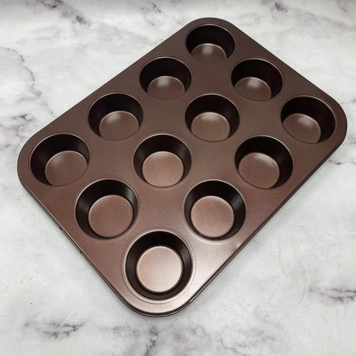 Molde Para Muffin 12 Espacios Cupcakes Placa Teflon Chocolate