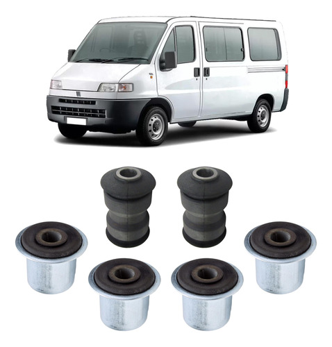 Kit 6 Borracha Mola Traseira Suspensão Ducato 2003 2004 2005