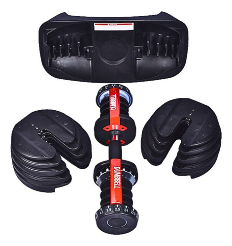 Halter Dumbbell Ajustável Até 24kg Musculação C/ Nf - Dsr