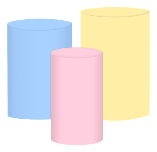 Set Fundas Tela Colores Pastel Para Mesitas Cilindros Candy