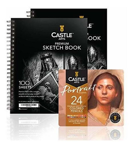 Lapices Castle Art De Colores Para Retratos Y 2 Cuadernos