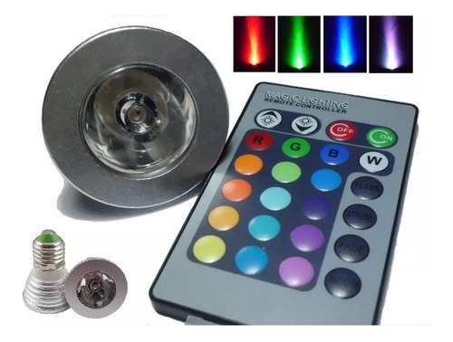 Lampara Led 3w Rgb 16 Colores C/control Remoto