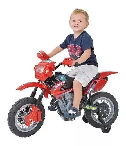 Moto Elétrica Infantil Criança Menino Motocross Homeplay Ver Voltagem Do  Carregador 110v/220v Cor Azul