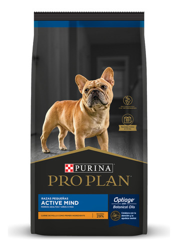 Alimento Pro Plan OptiAge Active Mind 7+ para perro senior de raza pequeña sabor pollo y arroz en bolsa de 7.5kg