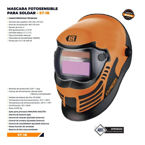 Mascara Fotosensible Careta Soldar Lusqtoff St-1b Batman