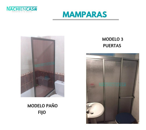Imagen 6 de 9 de Mampara Fija Paño Fijo De Aluminio Y Acrilico 0,50x1 Baño