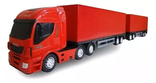 Caminhao Brinquedo Iveco S Way Hi Way Bau Dolly 9 Eixo Carga