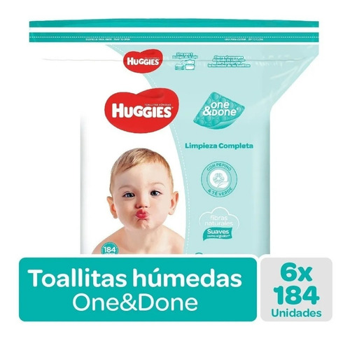 Toallitas Húmedas Huggies One&done Pack (6 Paq. X 184 Un)