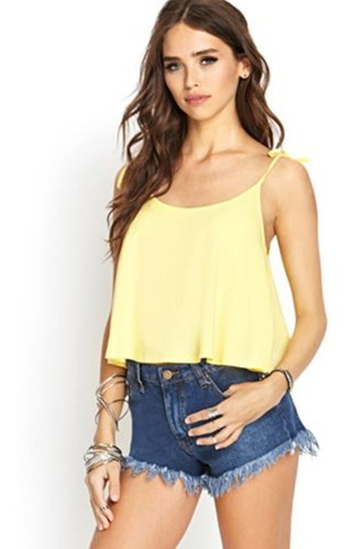 Blusa Holgada  De Tirantes Amarilla Forever 21