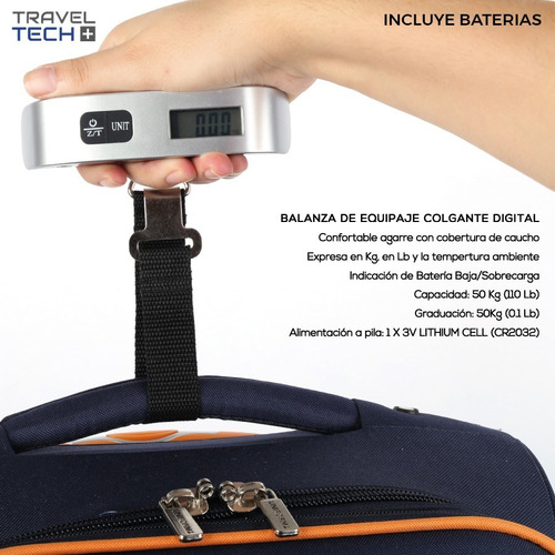 Imagen 2 de 6 de Balanza Digital Equipaje Valija Viaje Portátil Hasta 50 Kg