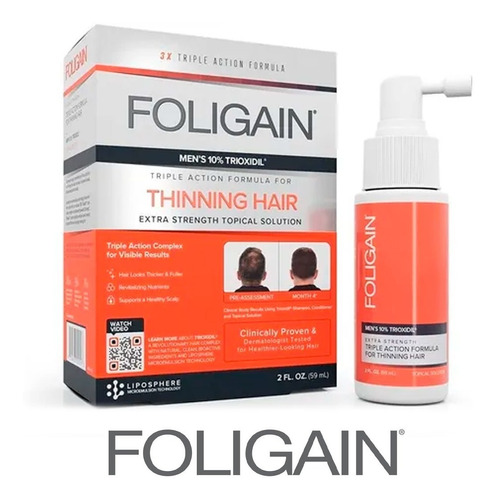 Imagen 1 de 6 de Men's Foligain Trioxidil 10% 1 Mes De Tratamiento