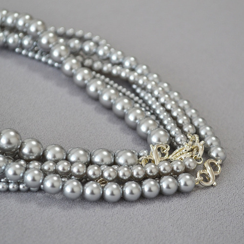 Elegante Collar De Perlas Entrelazadas Para Combinar De Form