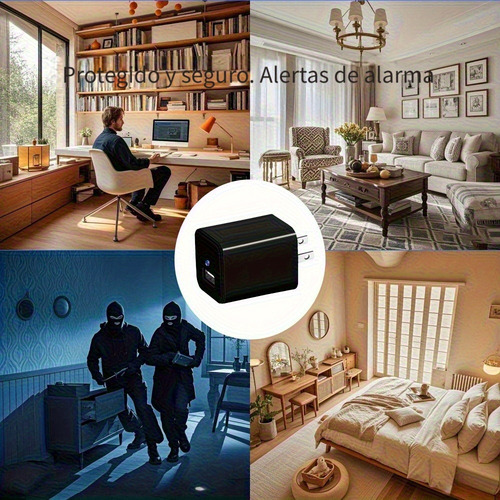 Cámara Espía Oculta 4k Mini Wifi Plug-in Negra