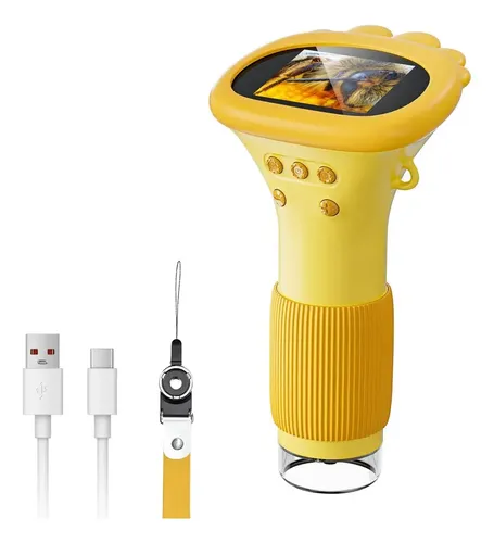 Microscopio Digital Para Niños 60x-120x – Portátil Con LED Y 5 Portaobjetos Para Estudiantes Y Adultos