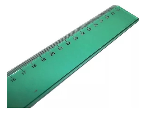 Regla Técnica Pizzini 40cm Acrilico Verde Biseles Tinta 