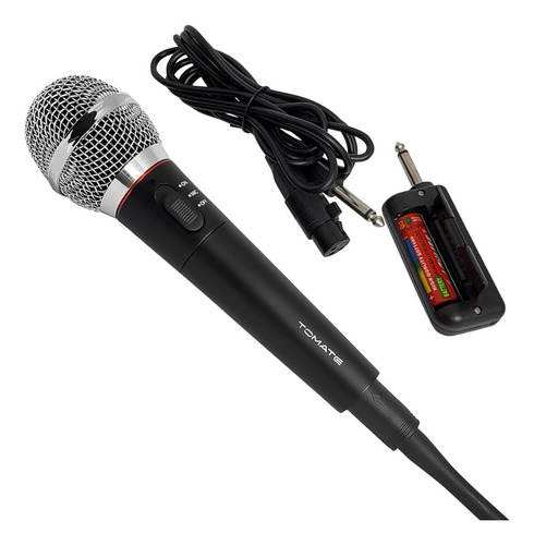 Microfone Profissional Sem Fio E Com Fio 2 Em 1