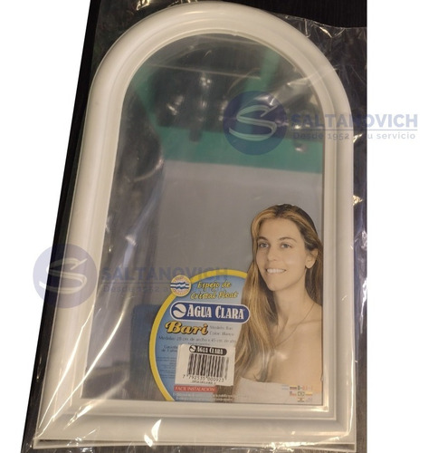 Imagen 6 de 7 de Espejo Vidrio Cristal Float Marco Pvc Blanco 28x45 Cm