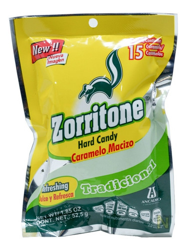 Imagen 1 de 3 de Caramelo Zorritone Bolsa Con 15 Caramelos C/u